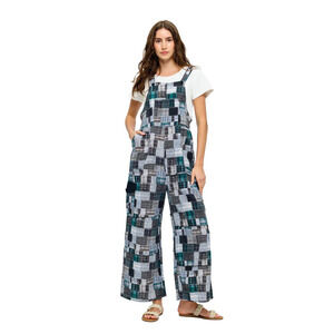 26372G Yak & Yeti Boho Gray Multi Patchwork Print Overall - Various Sizes